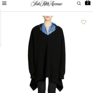 Balenciaga NWT Heavy Ribbed Logo Scarf Sweater